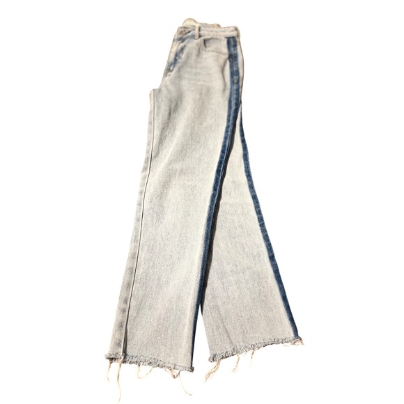 PacSun Mom Jeans Women's Size 24 Light Wash Blue‎ Denim Stripe Side Detail - Picture 8 of 11